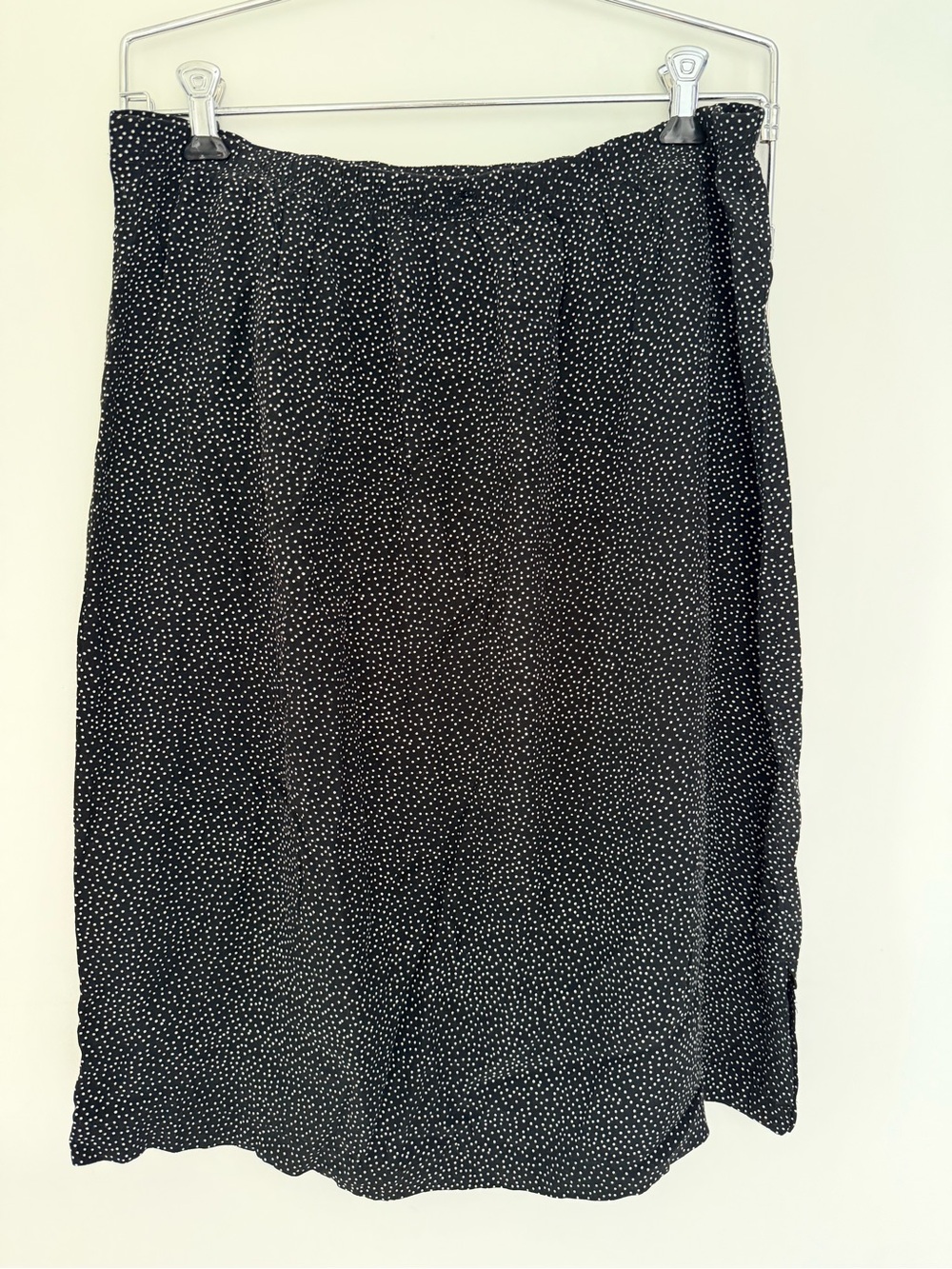 Vintage 90s Black Poka Dot Midi Skirt